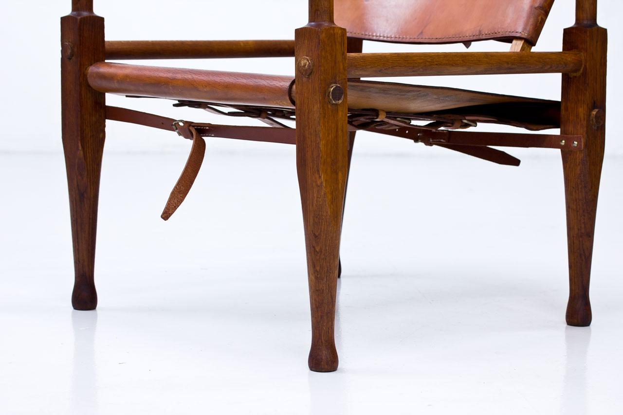 Oak and Cognac Leather Safari Chair by Wilhelm Kienzle for Wohnbedarf, 1950s 4