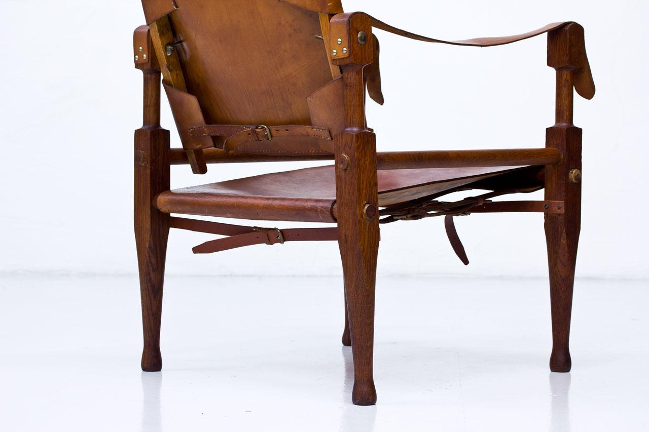 Oak and Cognac Leather Safari Chair by Wilhelm Kienzle for Wohnbedarf, 1950s 2