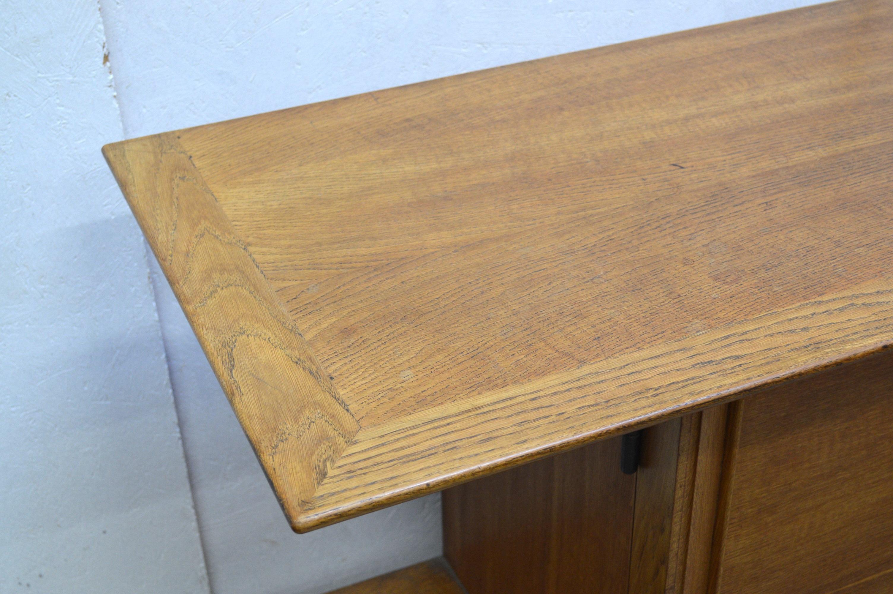 Oak Colette Gueden Japanese Style Credenza Sideboard 1940s For Sale 1