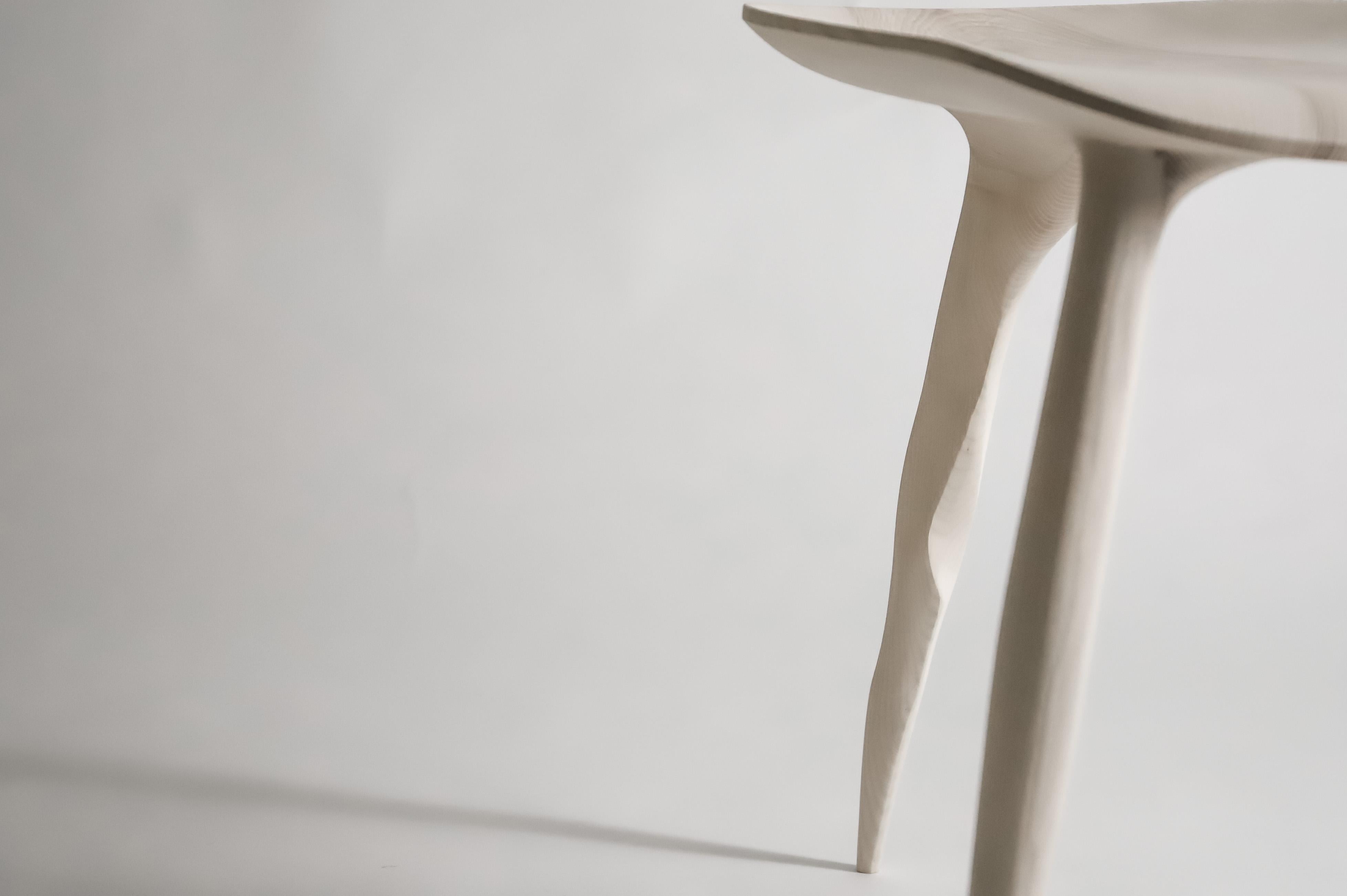 Oak Console Desk with Stool, Hand-Sculpted by Cedric Breisacher 5