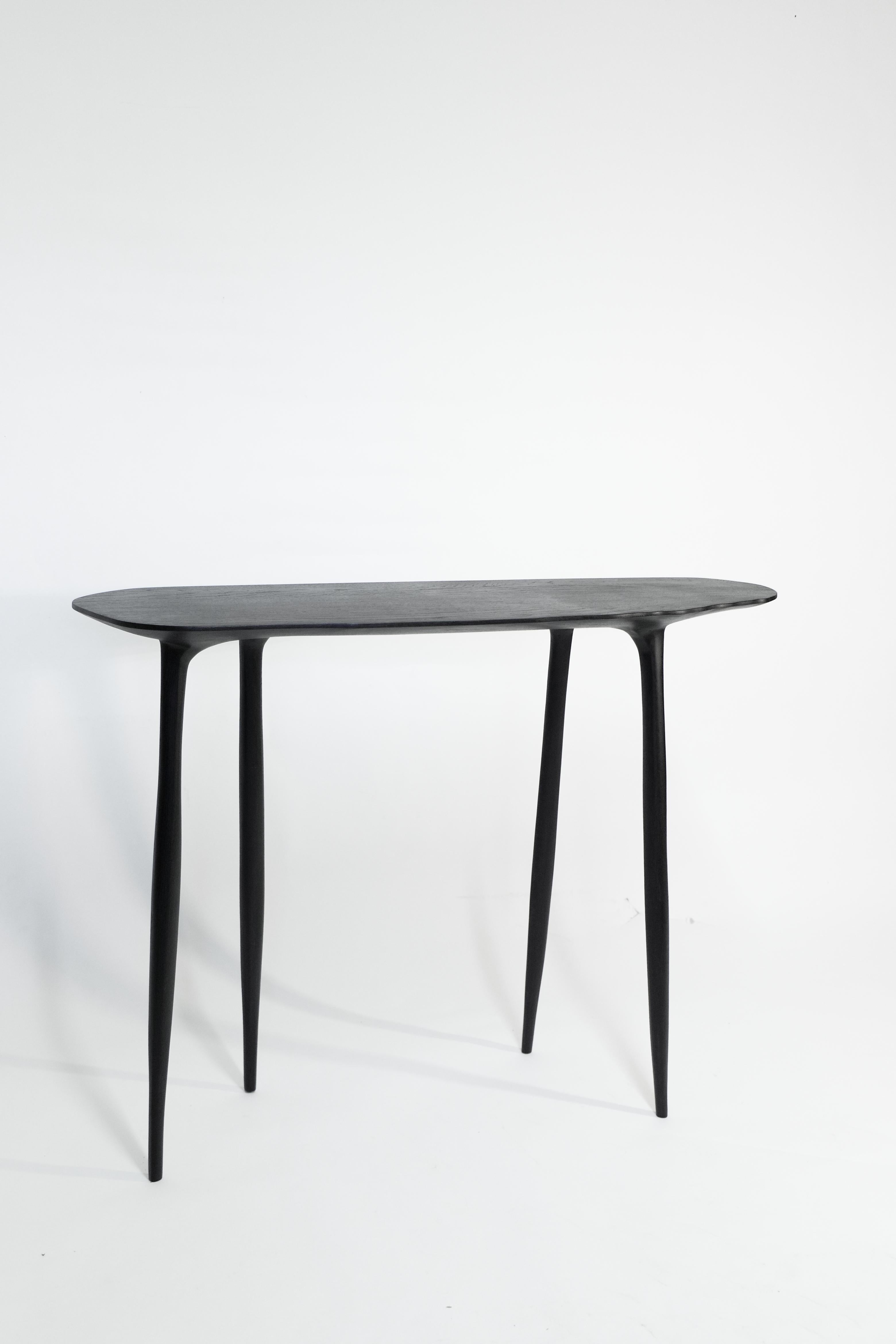 Oak Console Desk with Stool, Hand-Sculpted by Cedric Breisacher 7
