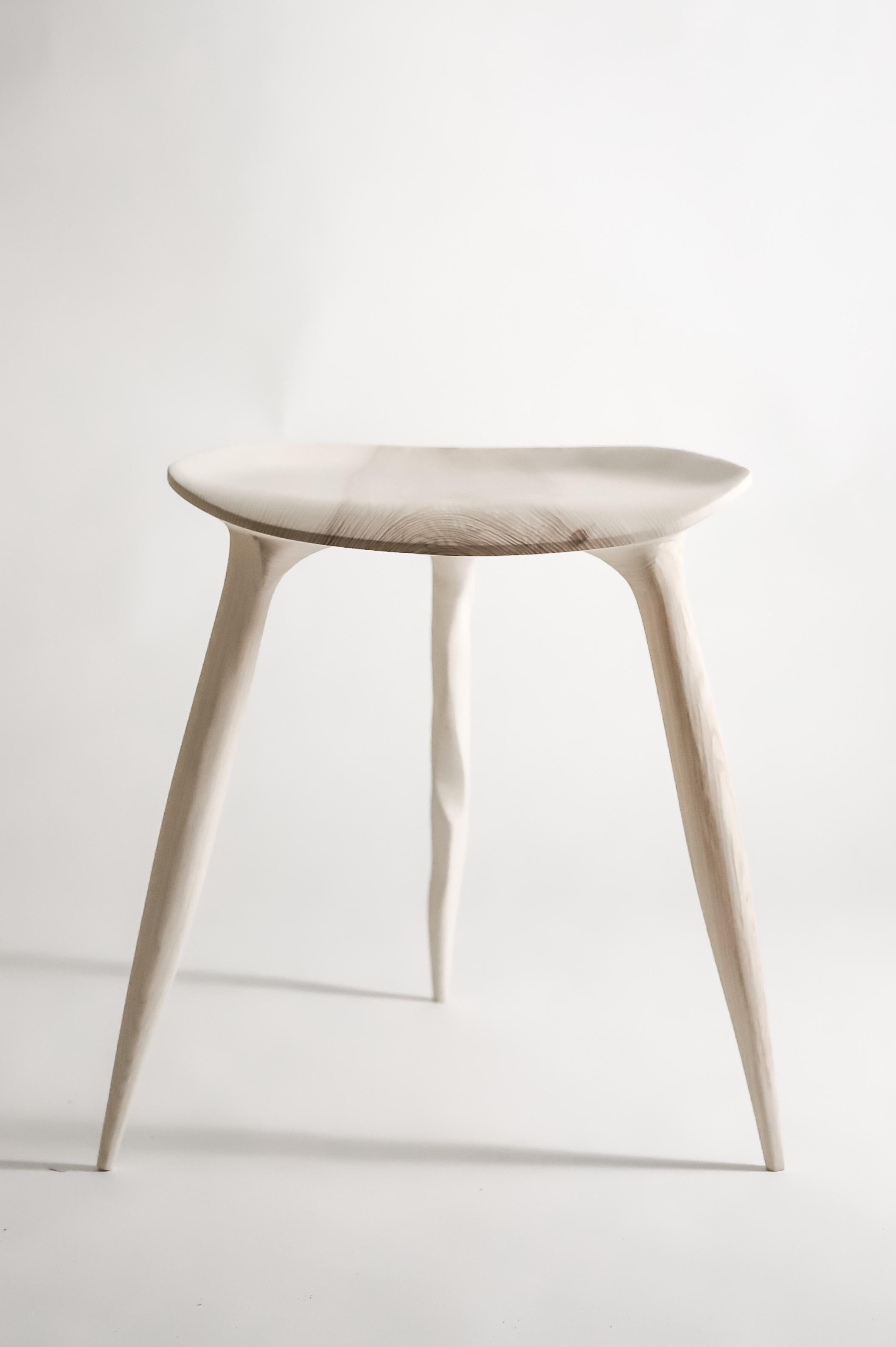 Modern Oak Console Desk with Stool, Hand-Sculpted by Cedric Breisacher