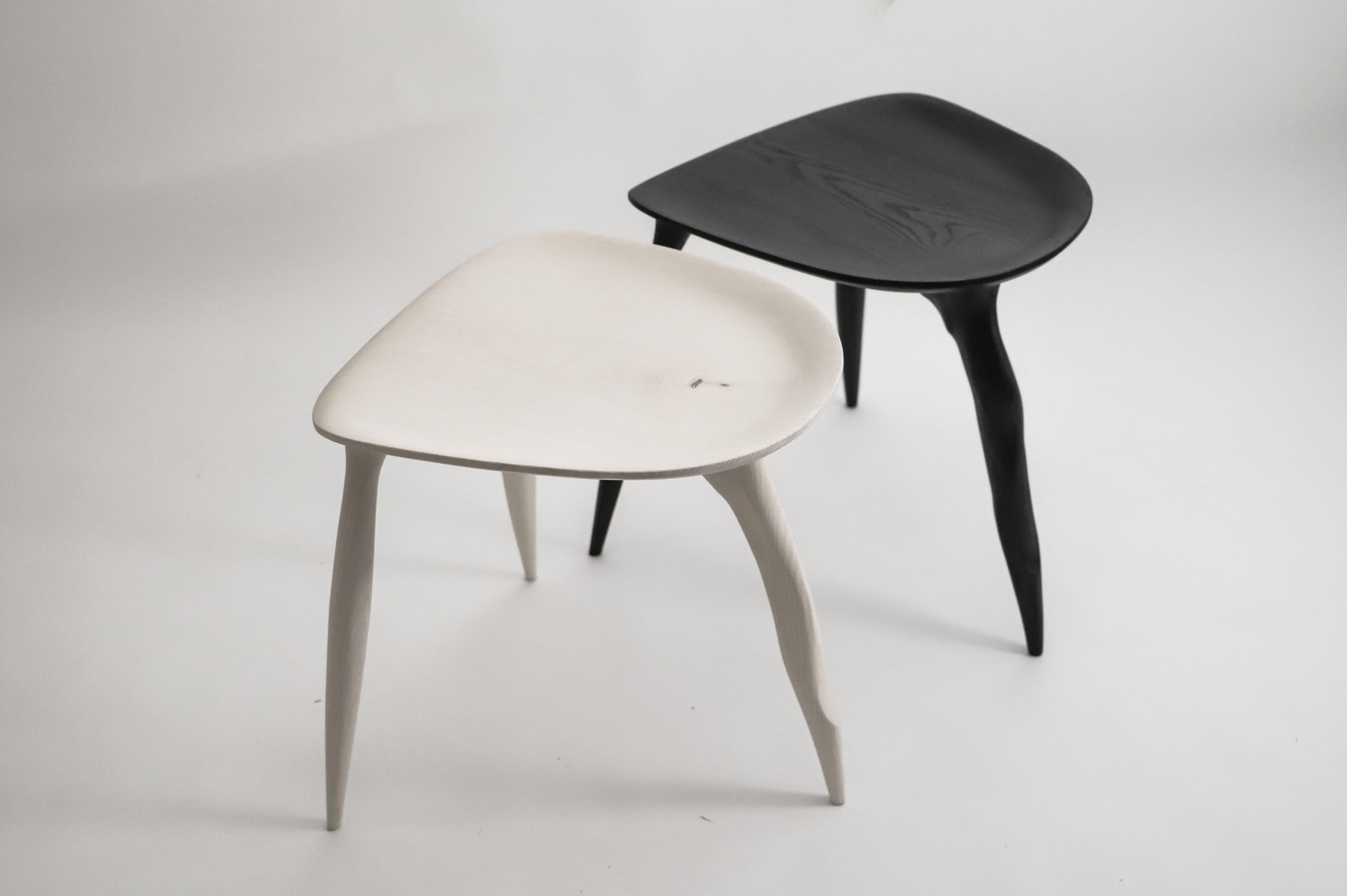 Oak Console Desk with Stool, Hand-Sculpted by Cedric Breisacher In New Condition In Geneve, CH