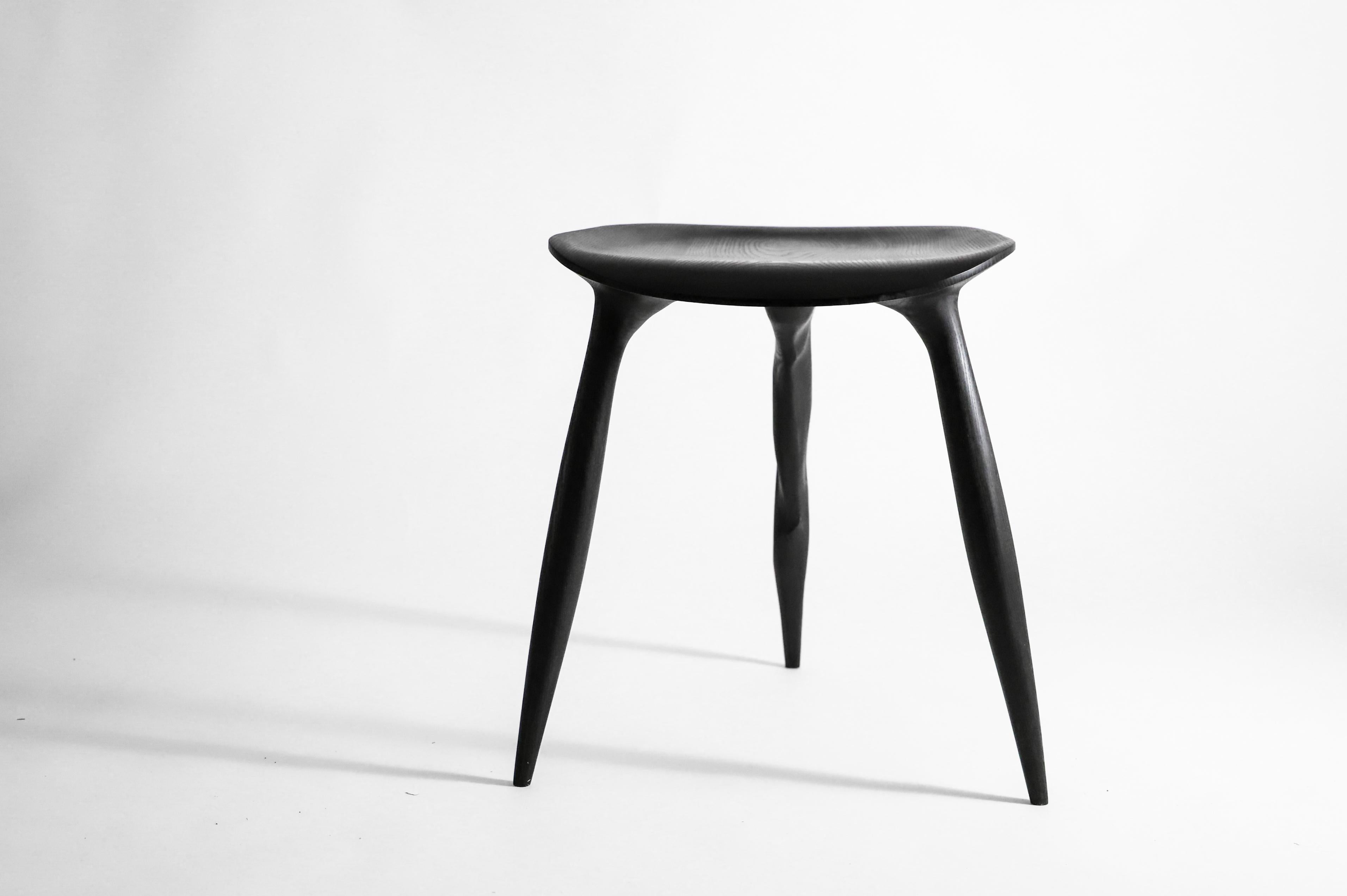 Oak Console Desk with Stool, Hand-Sculpted by Cedric Breisacher In New Condition In Geneve, CH