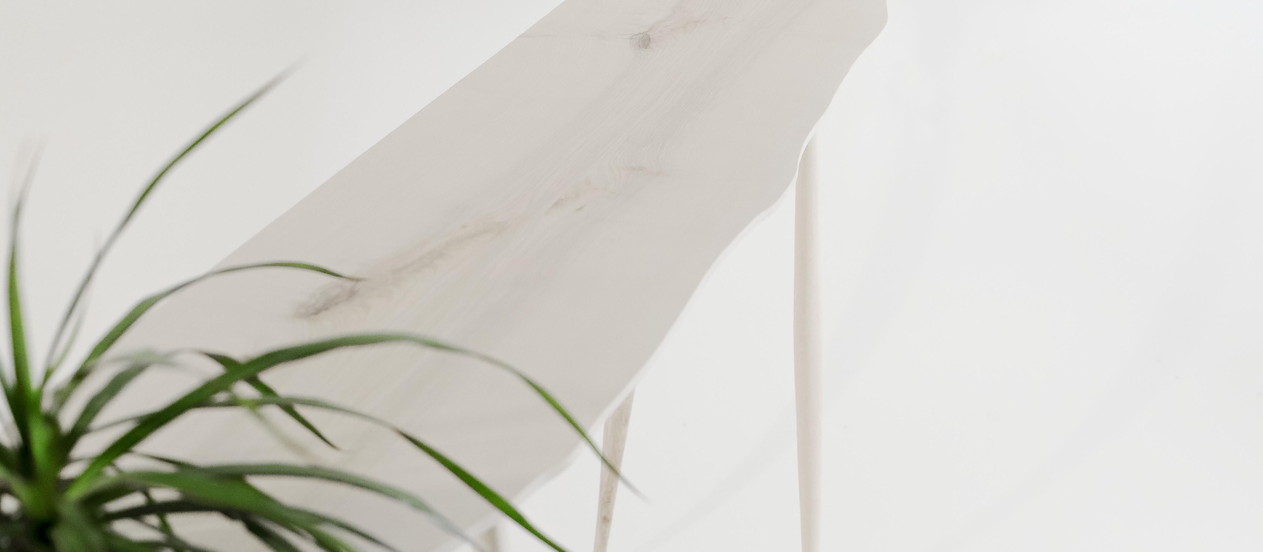 Oak Console Desk with Stool, Hand-Sculpted by Cedric Breisacher 3