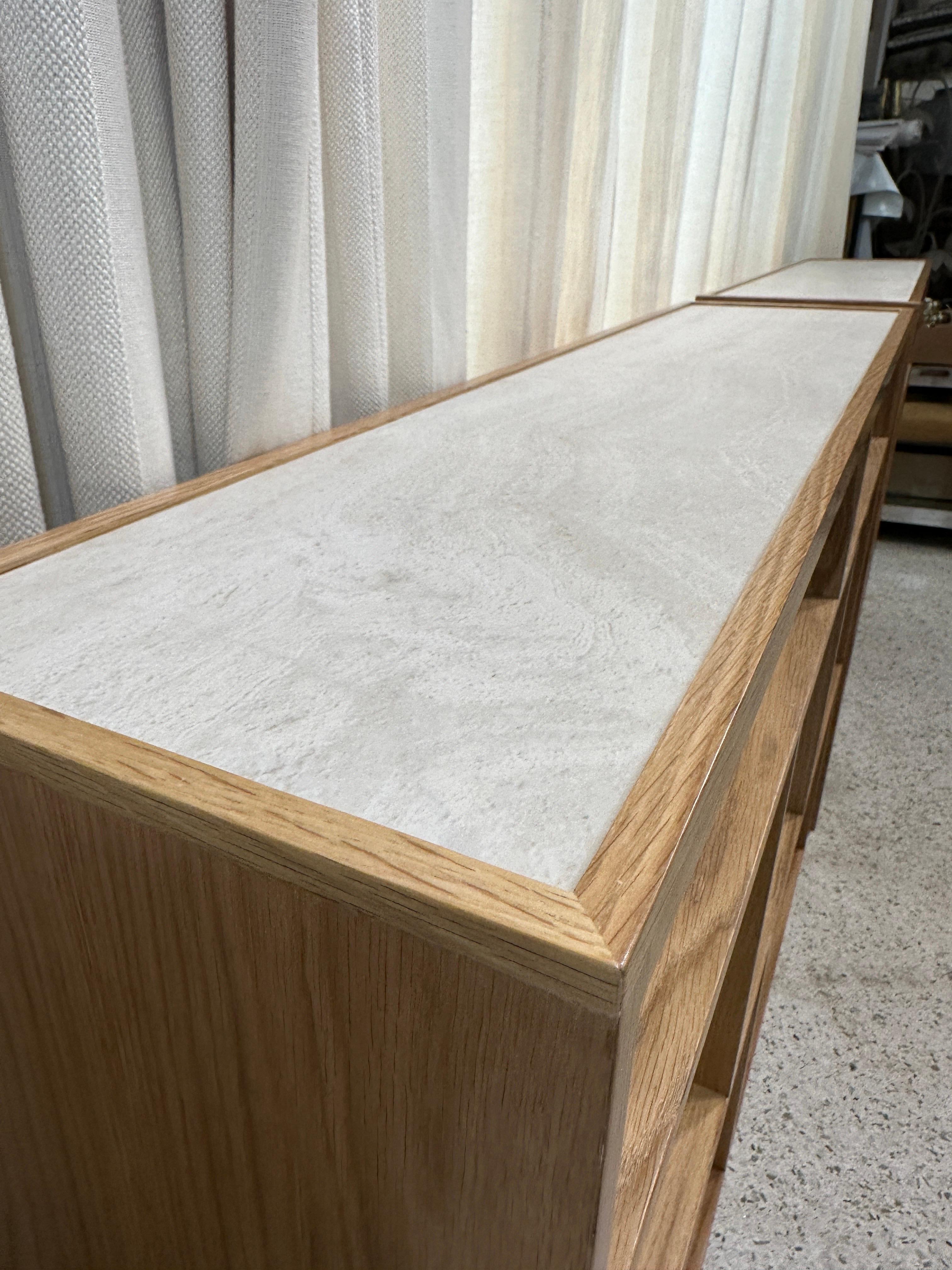 Oak Console Height Bookcases Custom Designed (Two Available) For Sale 1