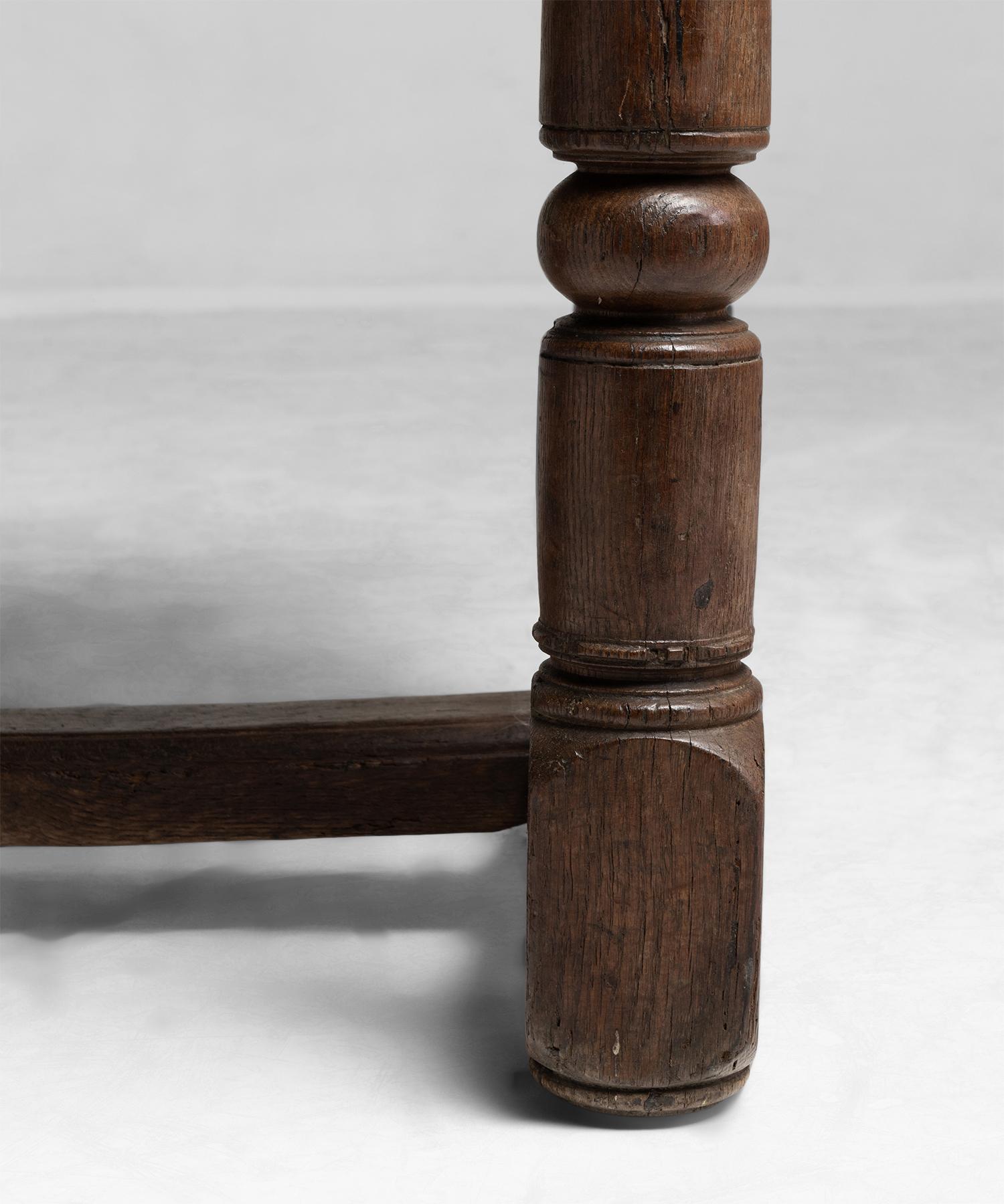 French Oak Console Table, France, circa 1800