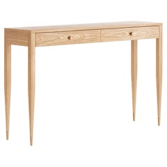 Consolle in Oak a due cassetti in stile moderno di metà secolo, tavolo da ingresso