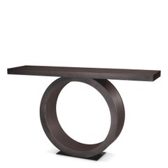 Oak Console Table with Bronze Finish