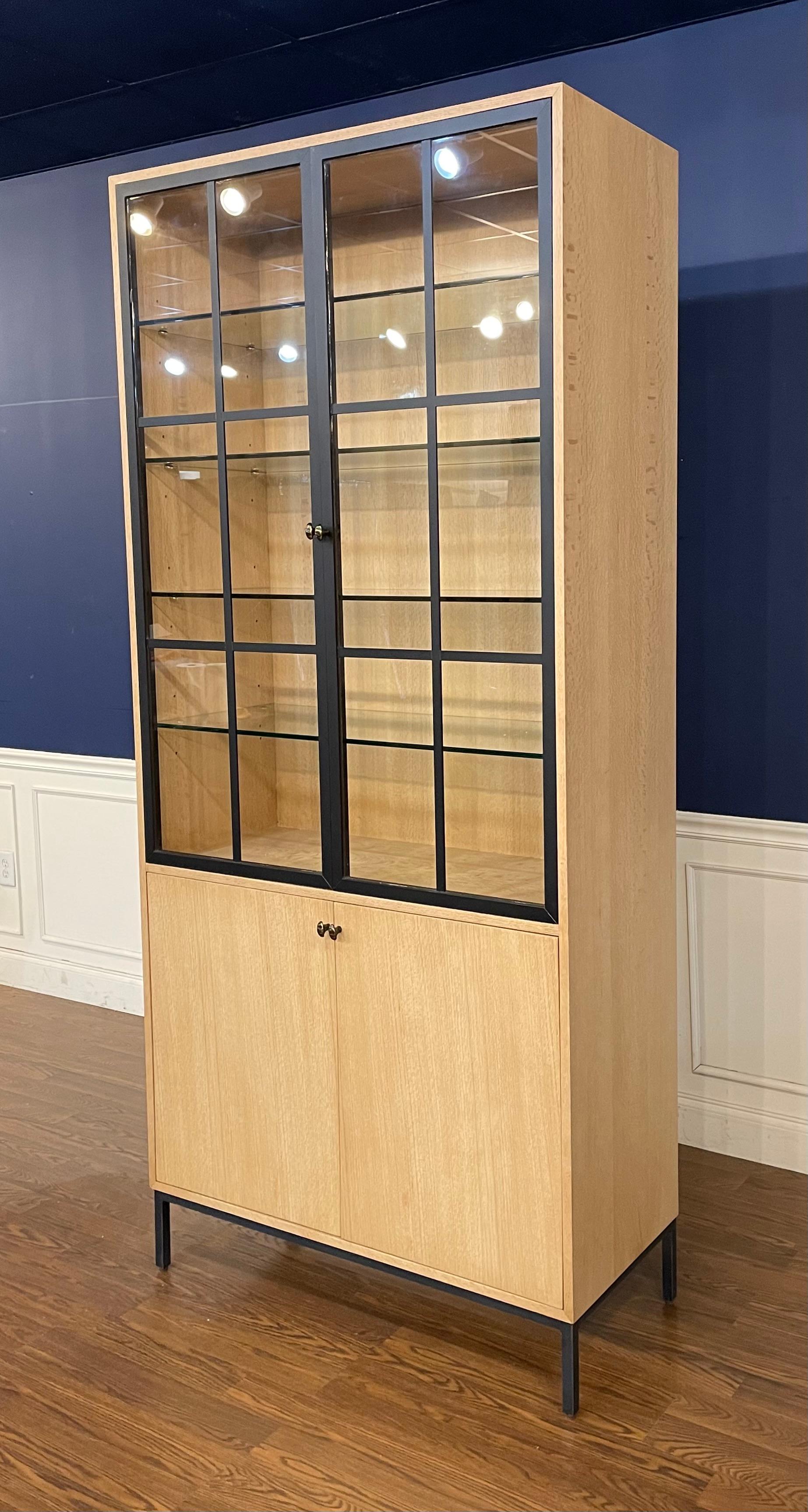 Modern Oak Contemporary Display Cabinet by Century Furniture For Sale