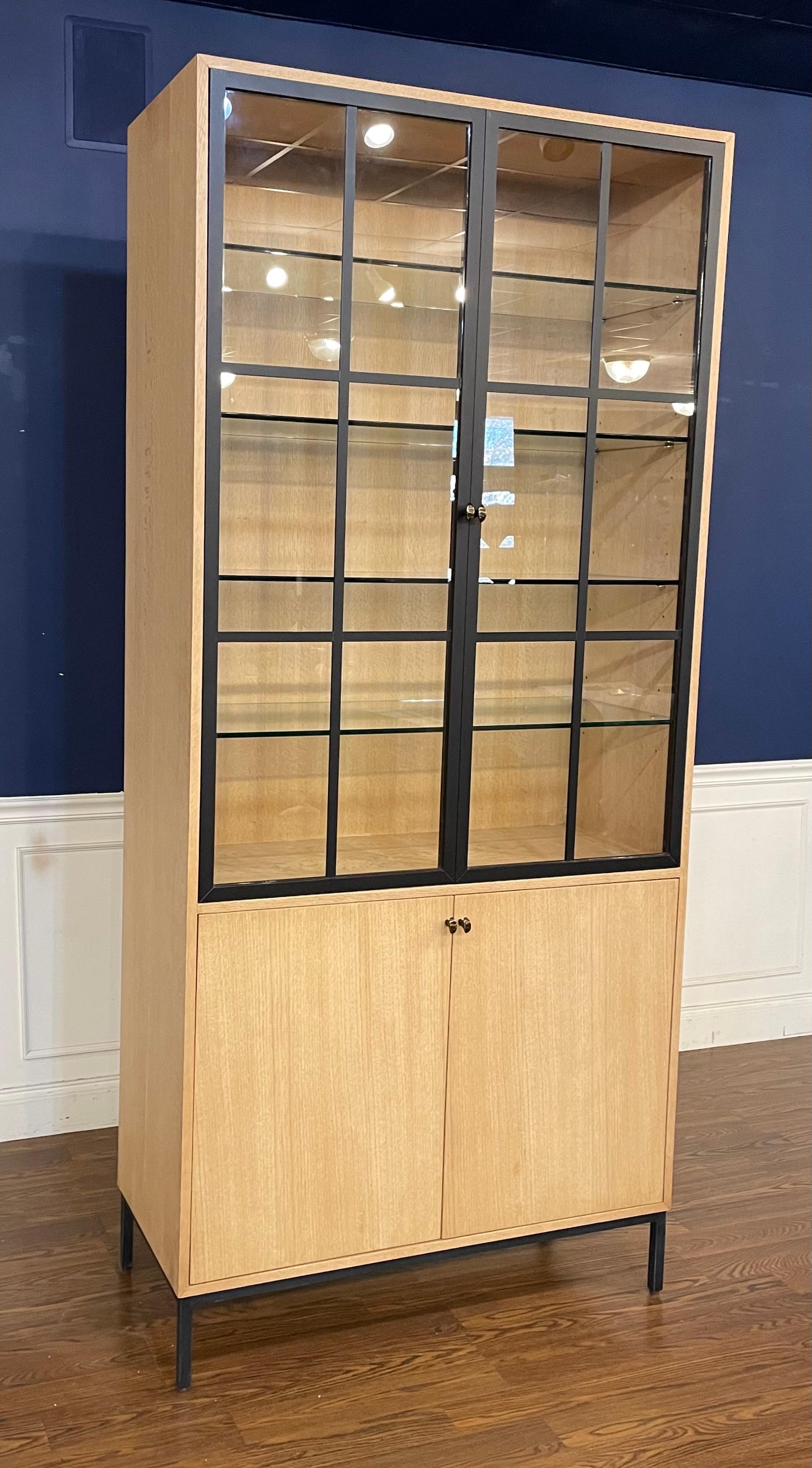 Philippine Oak Contemporary Display Cabinet by Century Furniture For Sale