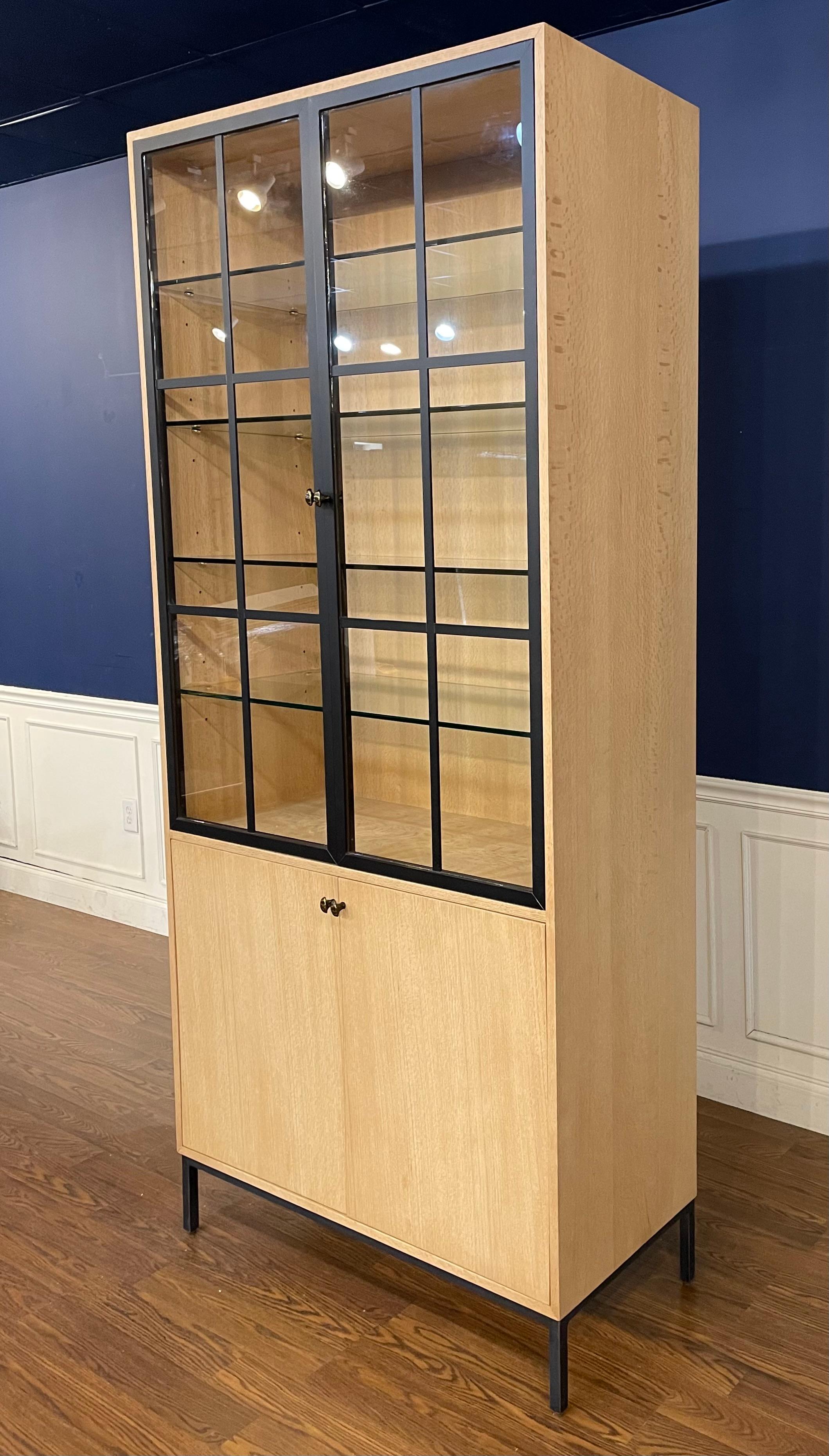 Oak Contemporary Display Cabinet by Century Furniture For Sale 1