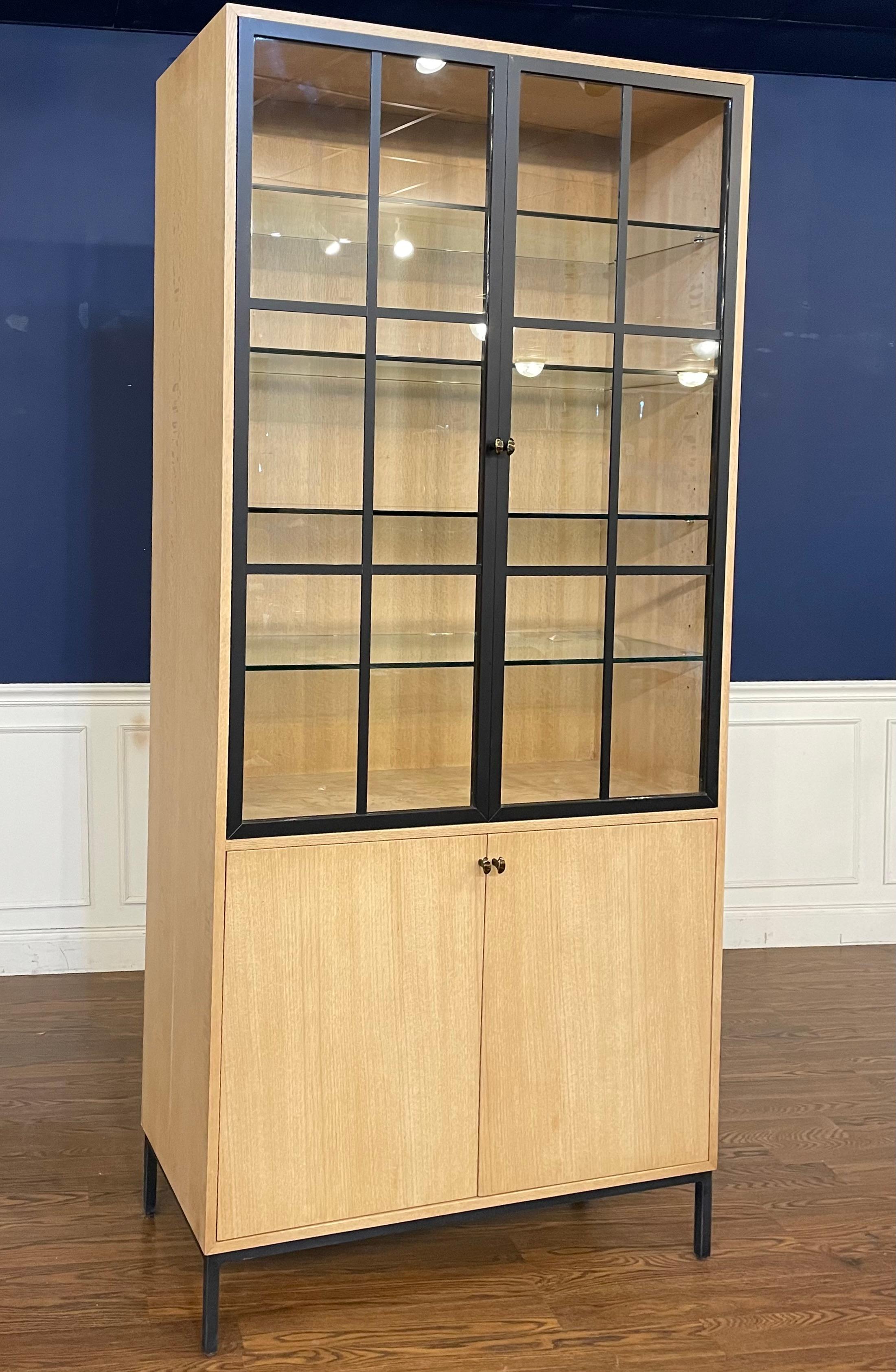 Oak Contemporary Display Cabinet by Century Furniture For Sale 3