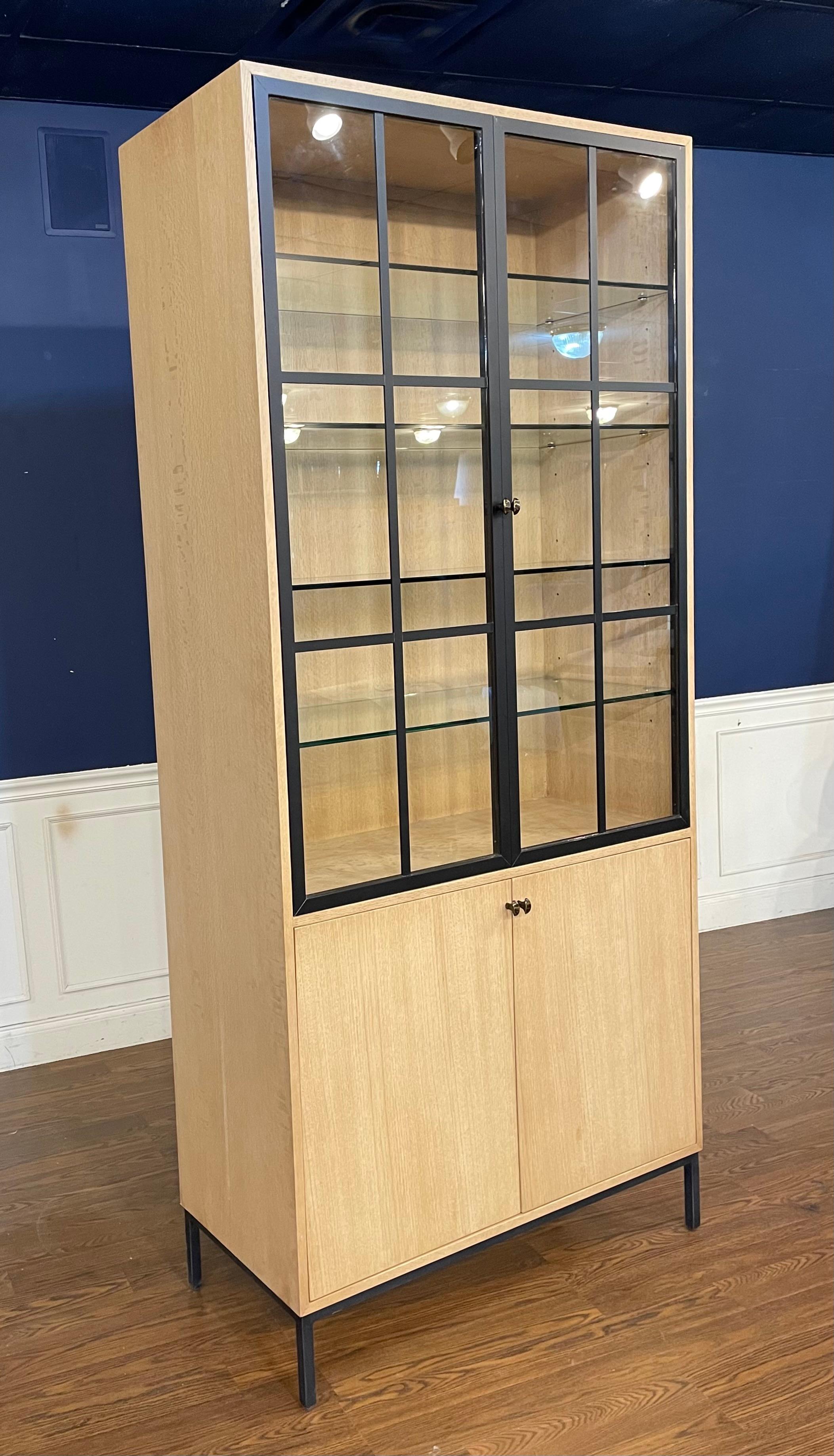 Oak Contemporary Display Cabinet by Century Furniture For Sale 4