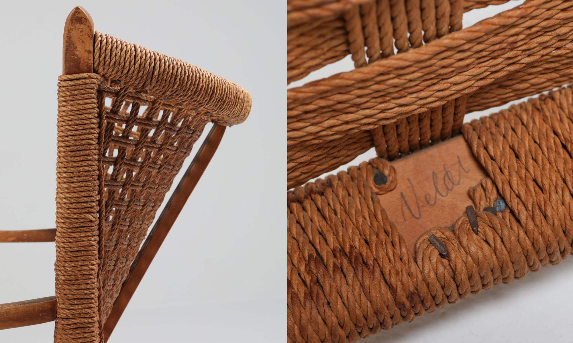 20th Century Oak and Cord Armchairs by Bas Van Pelt