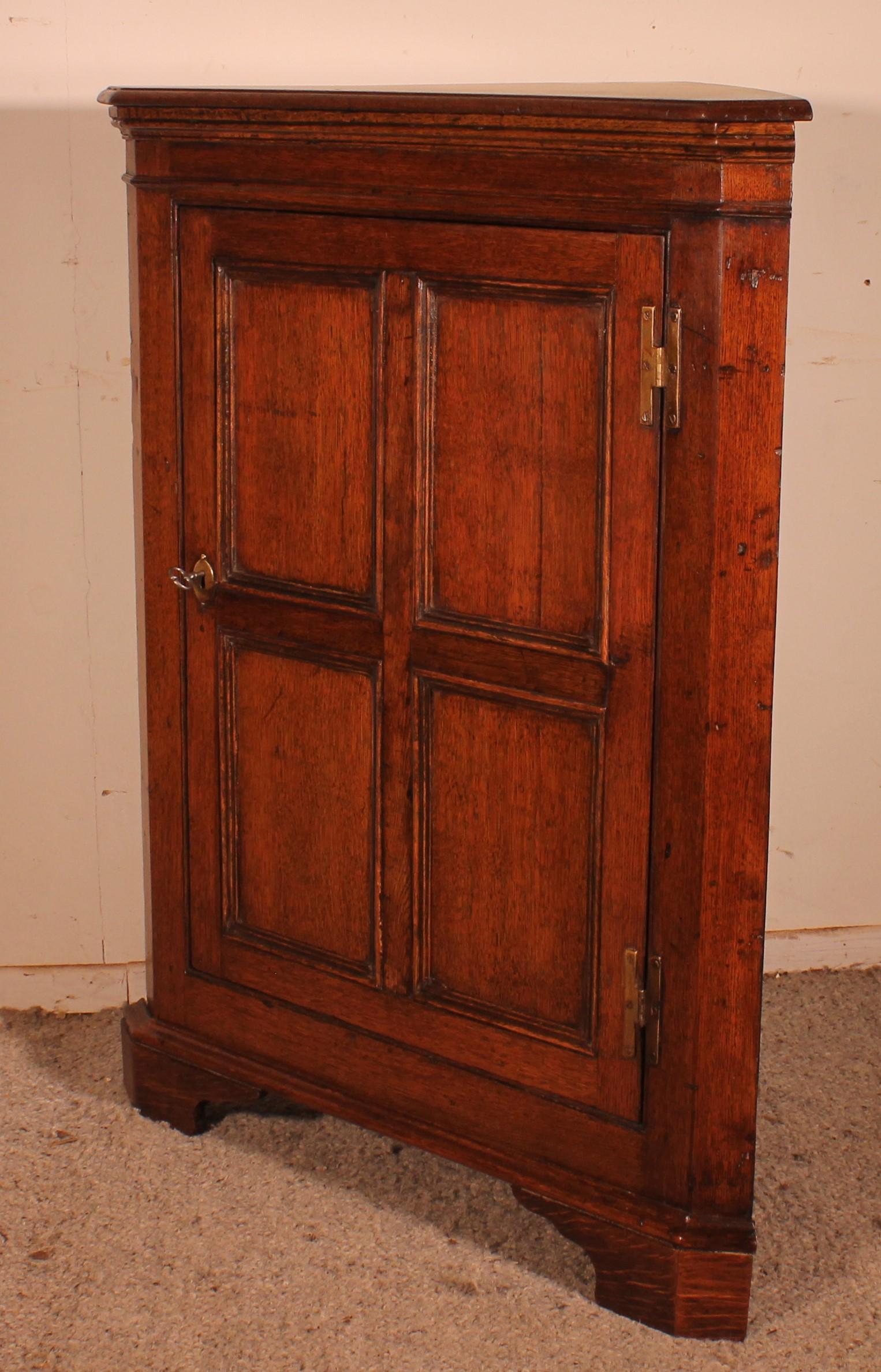 Oak Corner Cupboard Circa 1800 For Sale 1