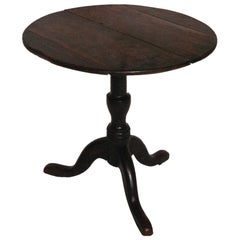 Oak Country Antique Tripod Table, England, Rustic, Small Country Table