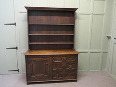 Oak Country Dresser Decorated with Geometric Mouldings