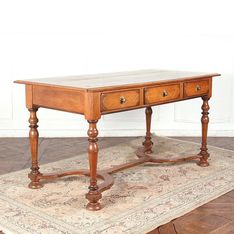 English Oak Country Table W/ 3 Drawers For Sale