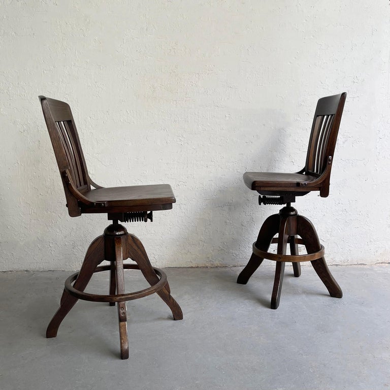 Oak Craftsman Architect Drafting Stool For Sale at 1stDibs