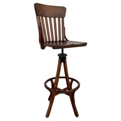 Oak Craftsman Swivel Architect's Drafting Stool
