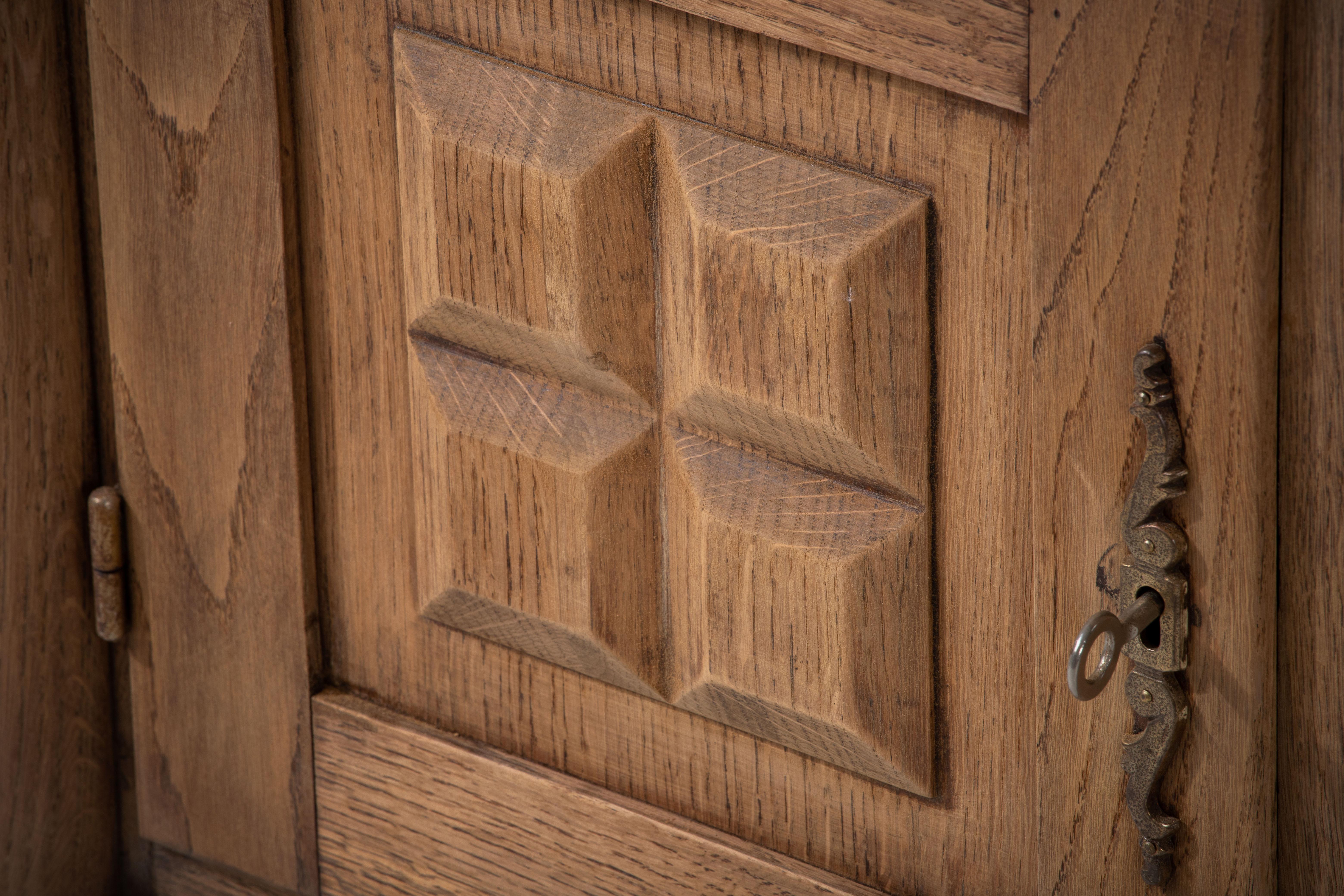 Art Deco  Oak Credenza from 1940s, France For Sale