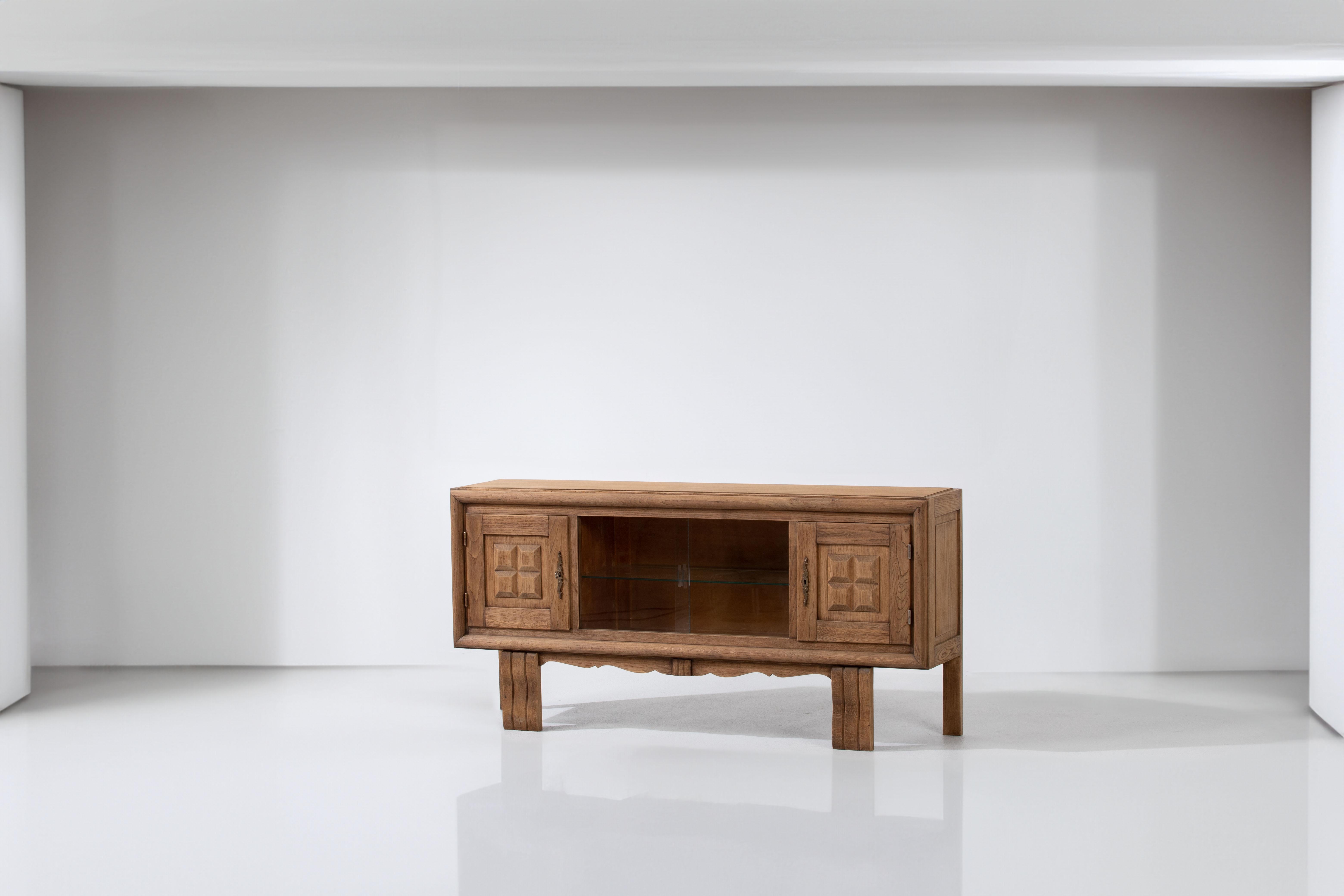 French  Oak Credenza from 1940s, France For Sale