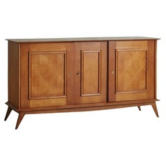 Oak Credenza With Parquetry Inlay in the Style of Jules Leleu, France 1940s