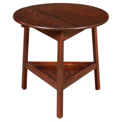 Oak Cricket Table with Undershelf