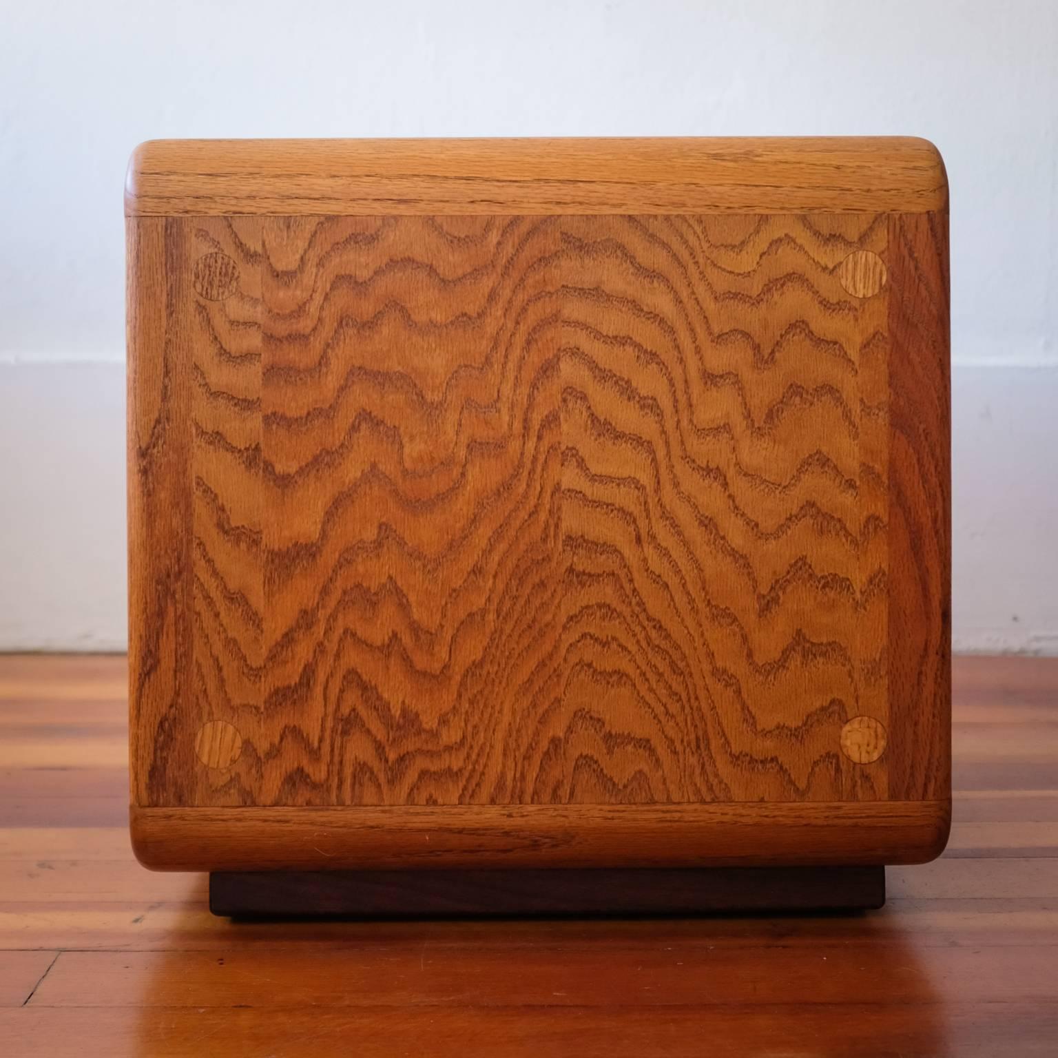 Oak Cube Side Tables California Design, 1970s 4