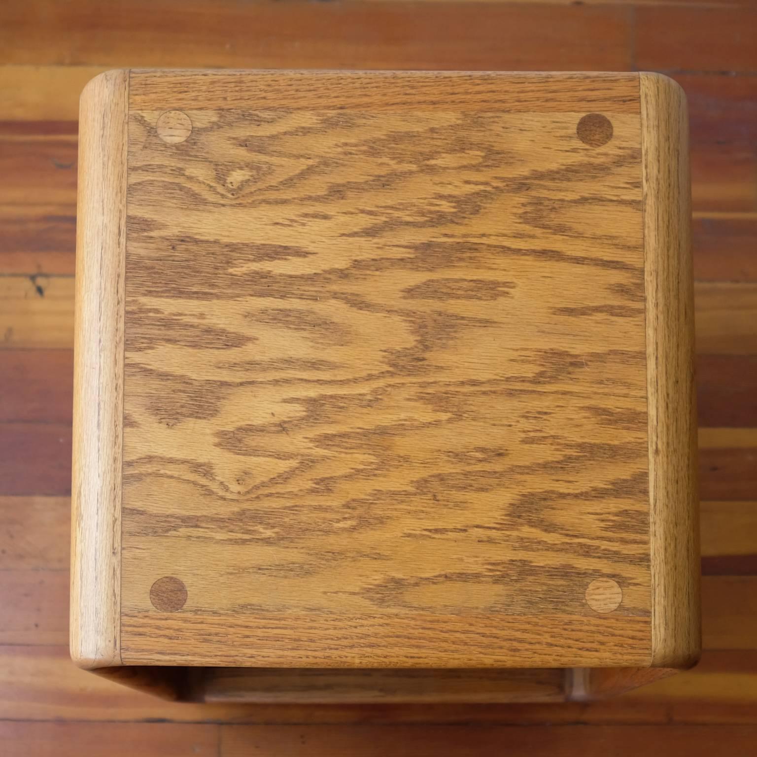 Oak Cube Side Tables California Design, 1970s 5