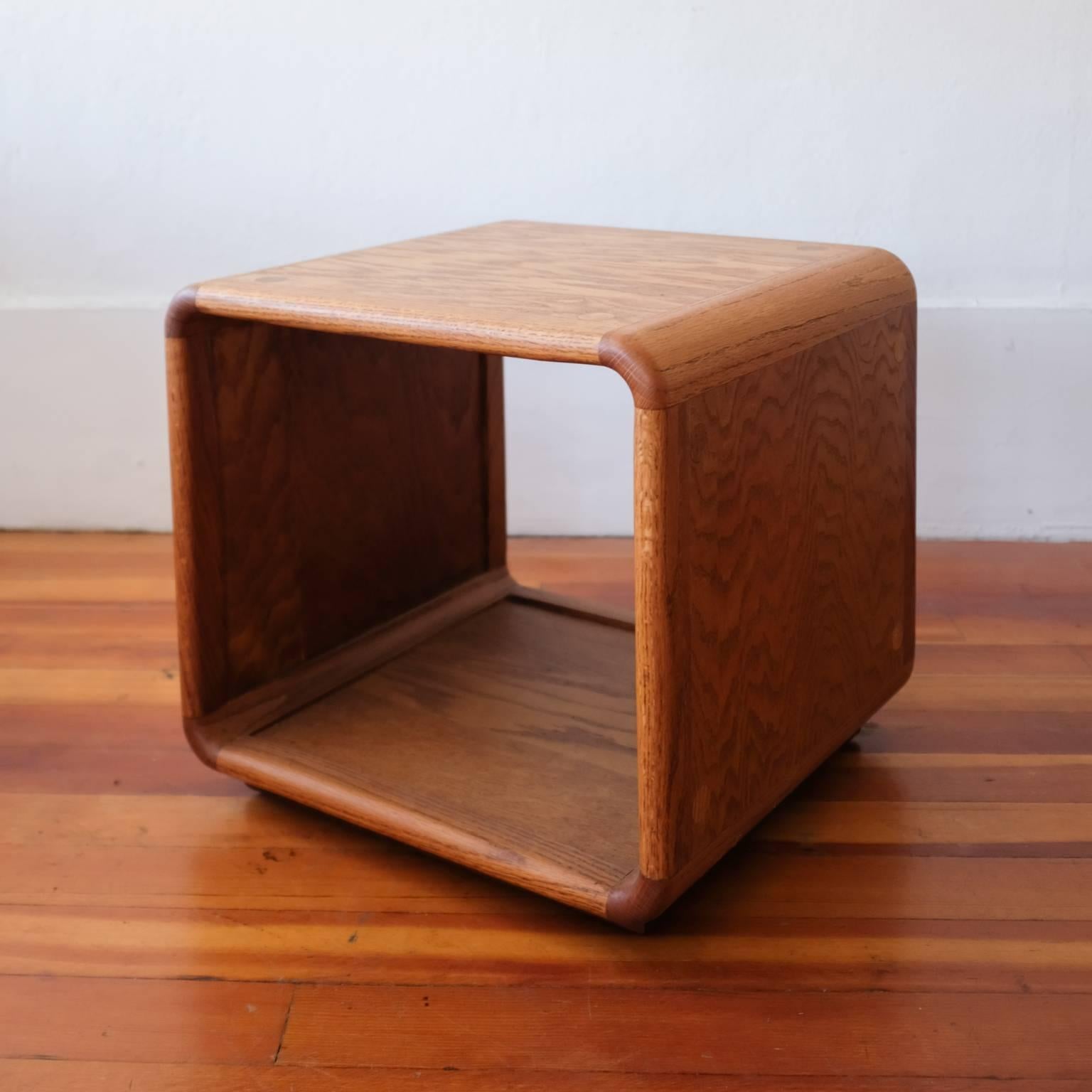 Oak Cube Side Tables California Design, 1970s 1