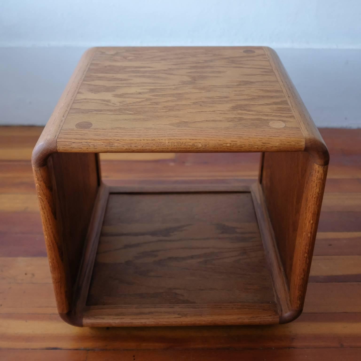 Oak Cube Side Tables California Design, 1970s 2