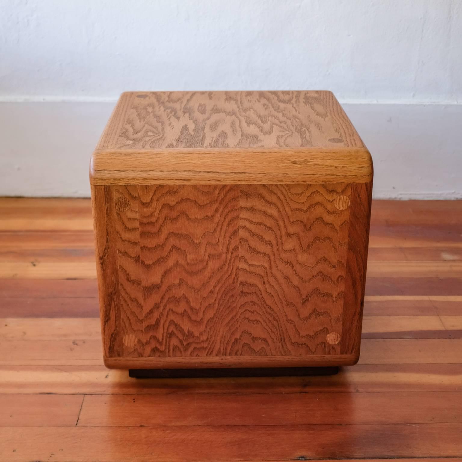 Oak Cube Side Tables California Design, 1970s 3