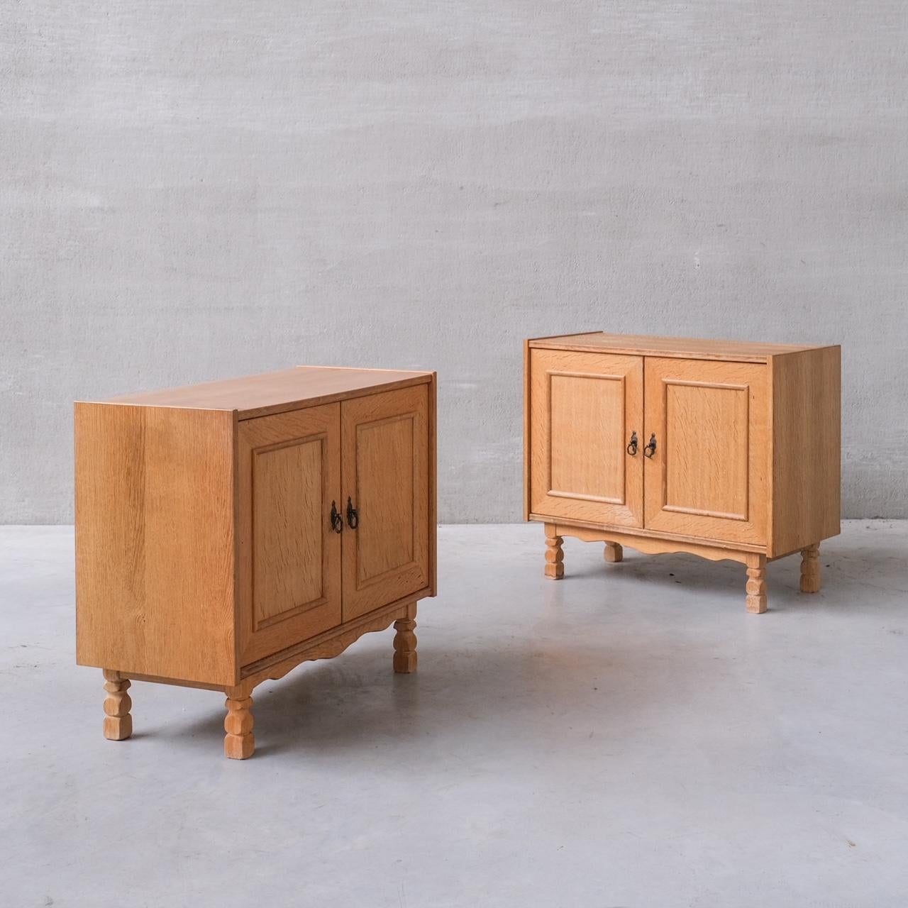 Oak Danish Mid-Century Bedside Cabinets or Sideboards attr. to Henning Kjaernulf 4