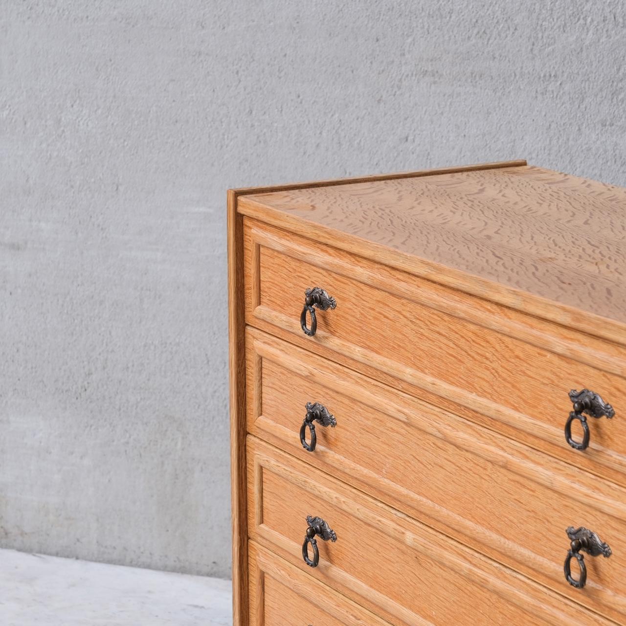Oak Danish Mid-Century Chest of Drawers in manner of Kjaernulf For Sale 1