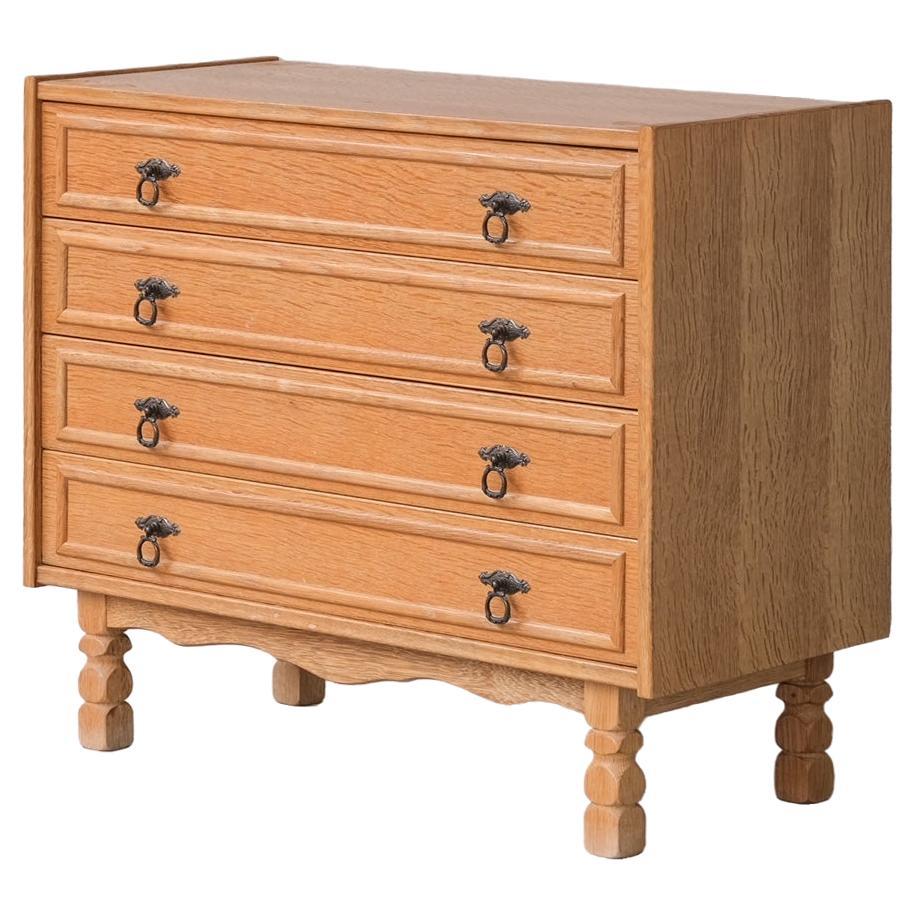 Oak Danish Mid-Century Chest of Drawers in manner of Kjaernulf For Sale
