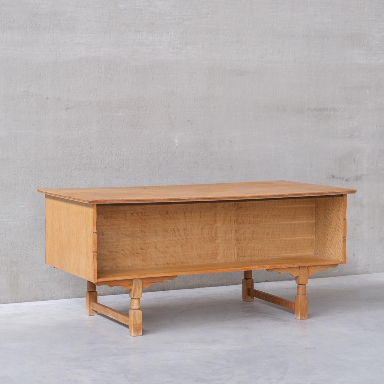 Oak Danish Midcentury Desk Attributed. to Henning Kjaernulf For Sale 9