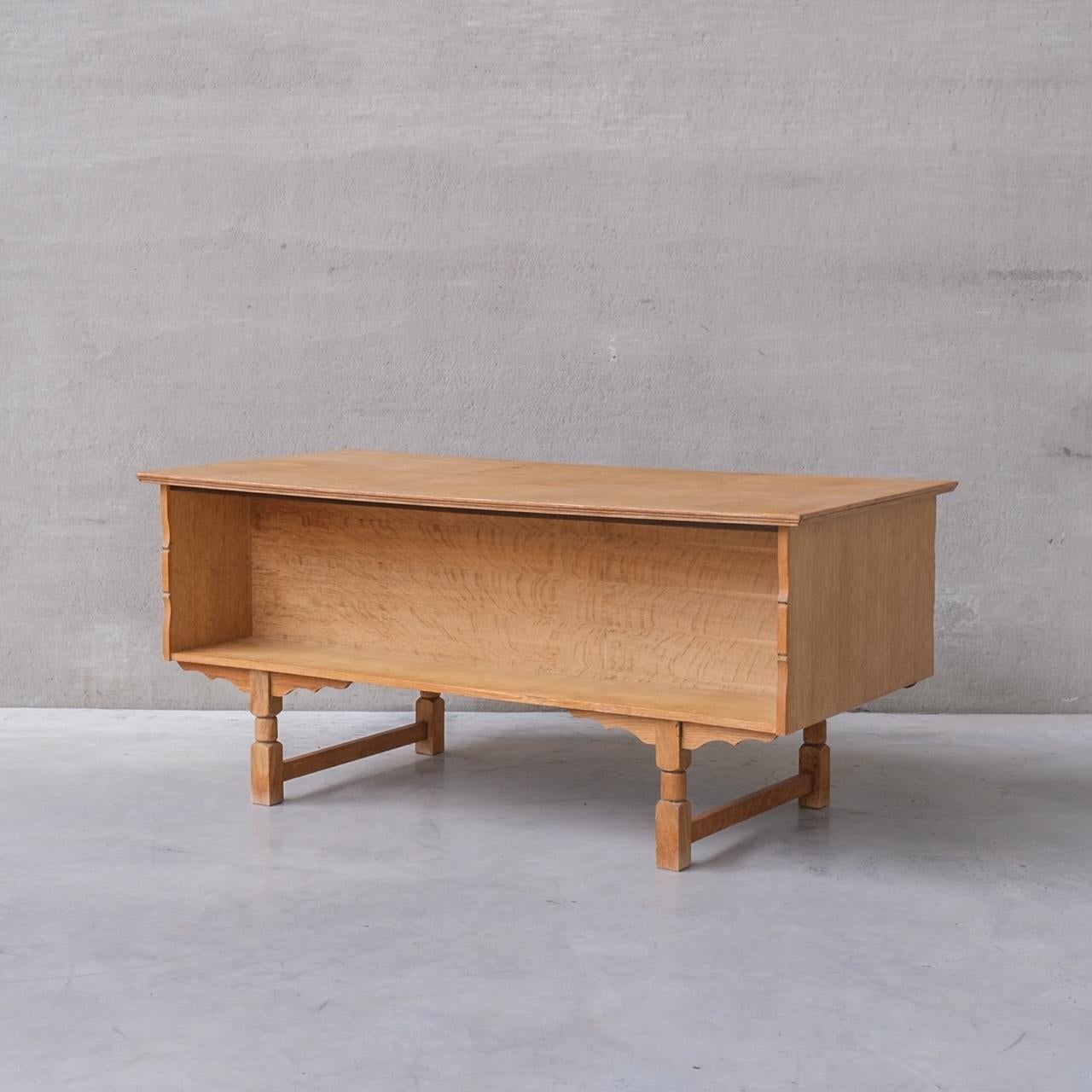 Oak Danish Midcentury Desk Attributed. to Henning Kjaernulf For Sale 14