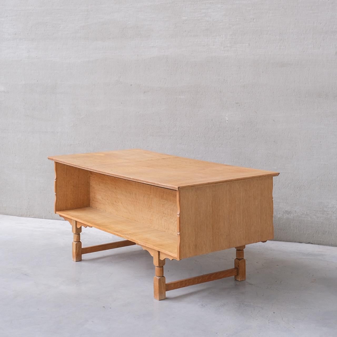 Oak Danish Midcentury Desk Attributed. to Henning Kjaernulf For Sale 15
