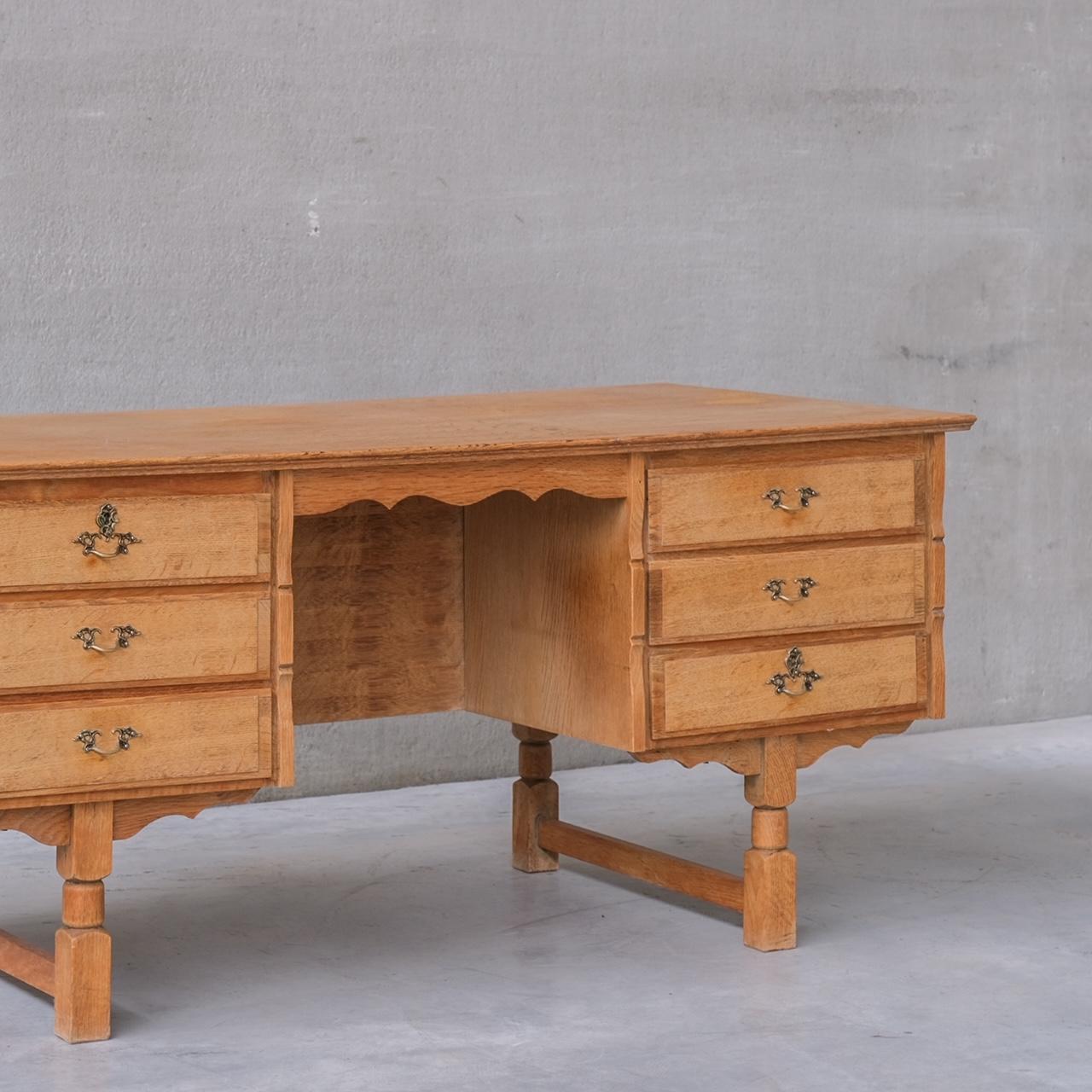 Oak Danish Midcentury Desk Attributed. to Henning Kjaernulf For Sale 1