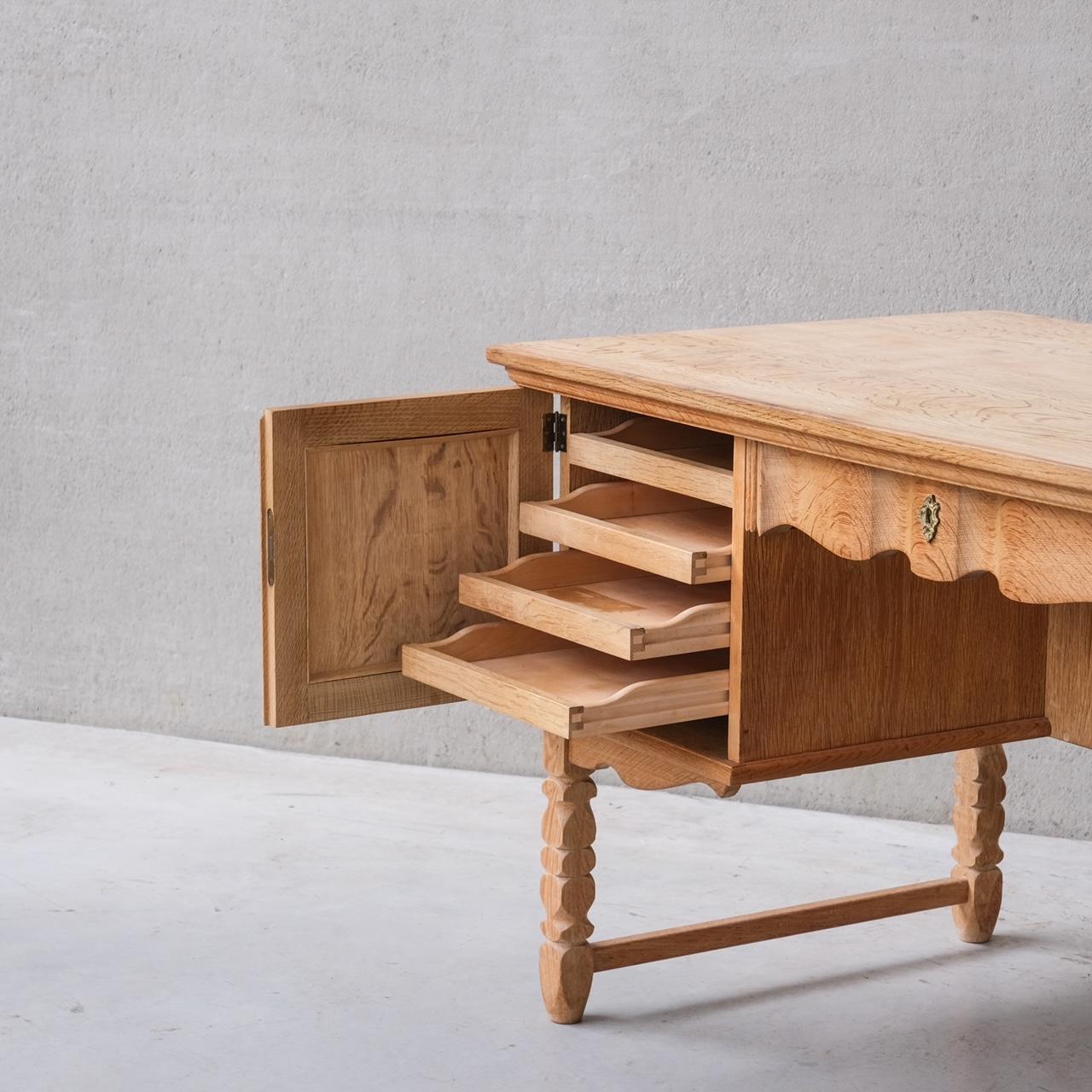 Oak Danish Mid-Century Desk attr. to Henning Kjaernulf For Sale 3