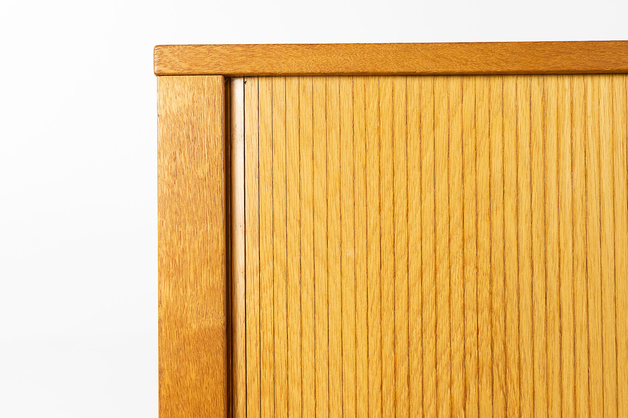 Oak Danish Tambour Door File For Sale at 1stDibs