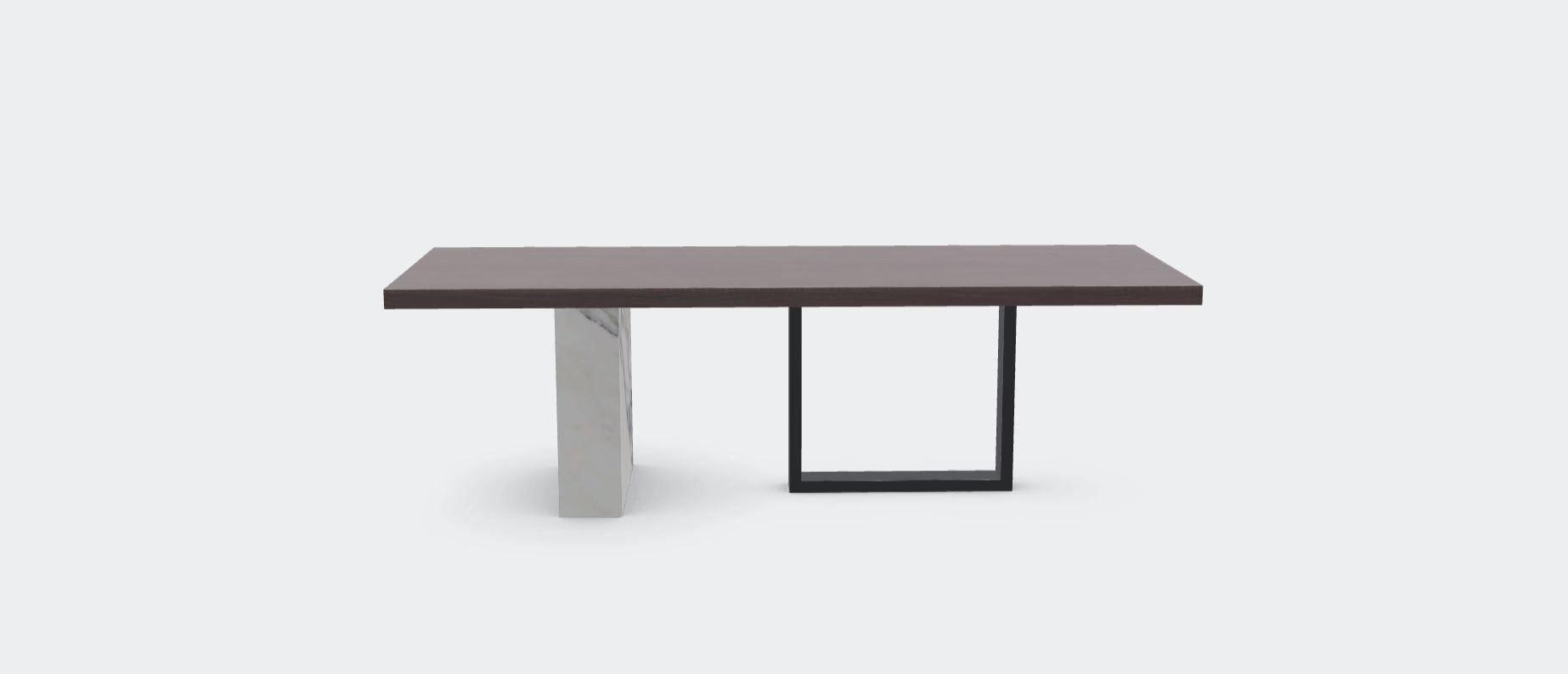 Table de salle à manger Supreme Calacata Vagli en chêne foncé de Milla & Milli
Signé par Maša Vukmanović, Jelena Lukač Kirš, Jakov Šrajer.
Dimensions : L 250 x D 76 x H 100 cm 
MATERIAL : Chêne foncé, Marbre Calacata Vagli, Métal noir.


Table à