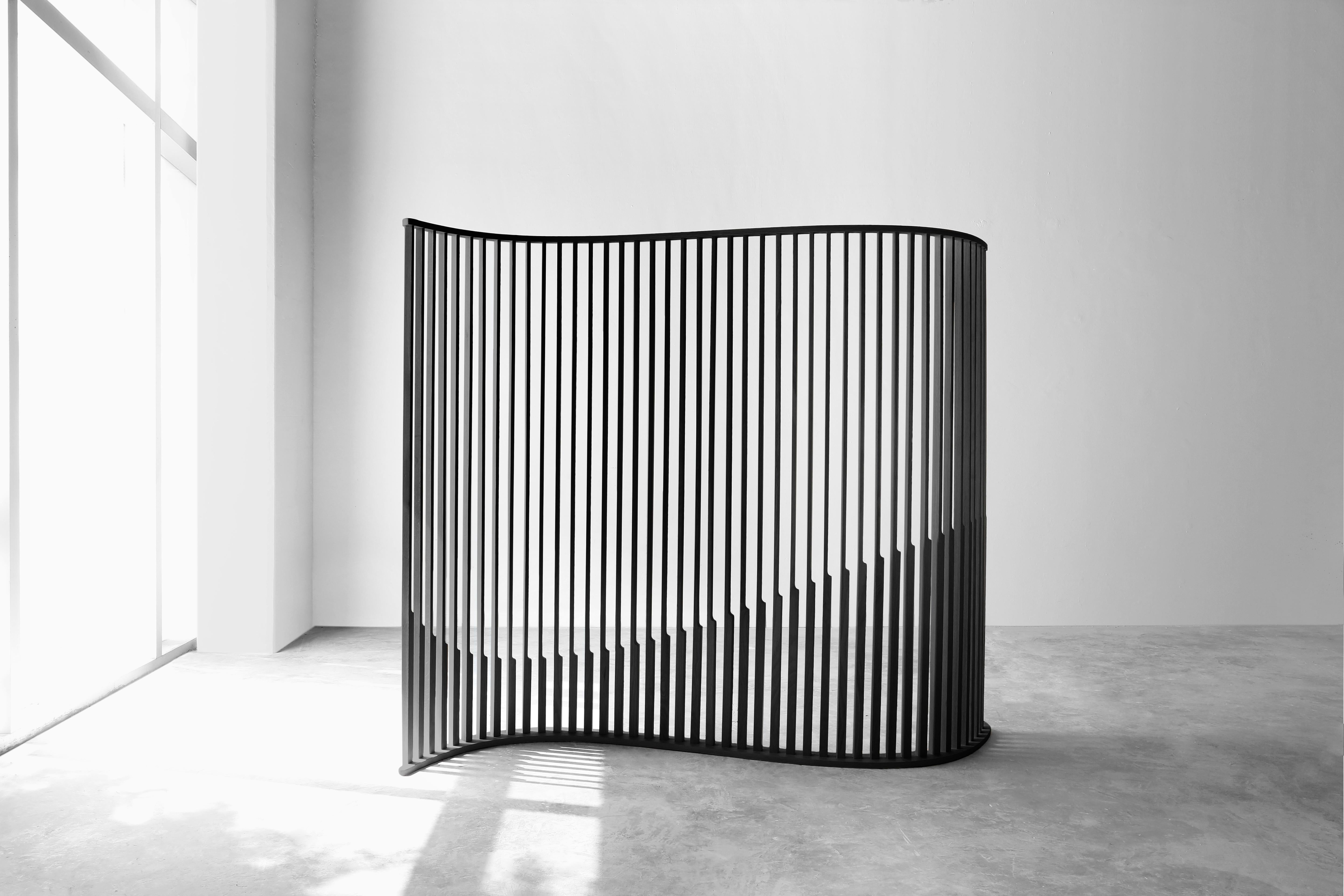 Laws of Motion Room Divider in Burn Wood, Space Divider Screen by Joel Escalona

Laws of Motion is a furniture collection that through a series of different typologies explores concepts like force, gravity and movement. Each of these functional
