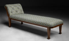 OAK Daybed in Pierre Frey Leinen, England um 1900
