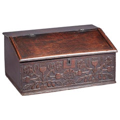 Antique Oak Desk Box, Charles II period, Lancashire, circa 1660-1670