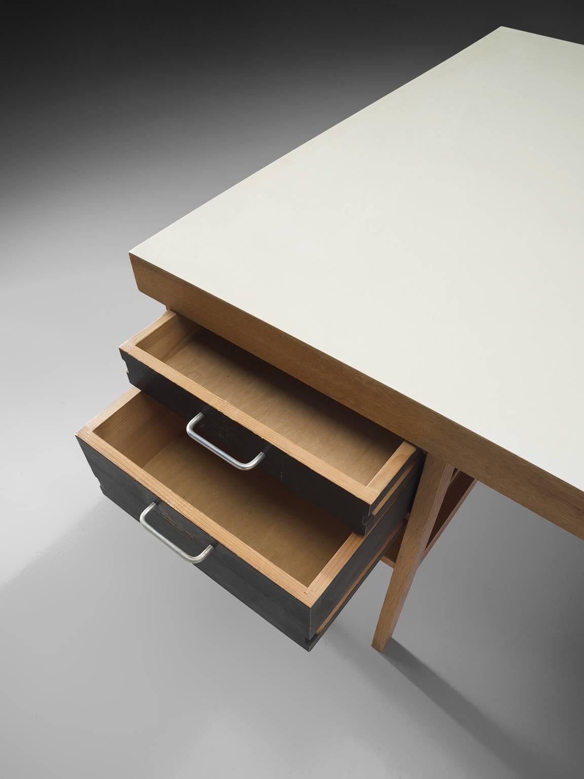 Oak Desk by Benedikt Rohner for Oswald, Switzerland, 1965 In Good Condition In Waalwijk, NL