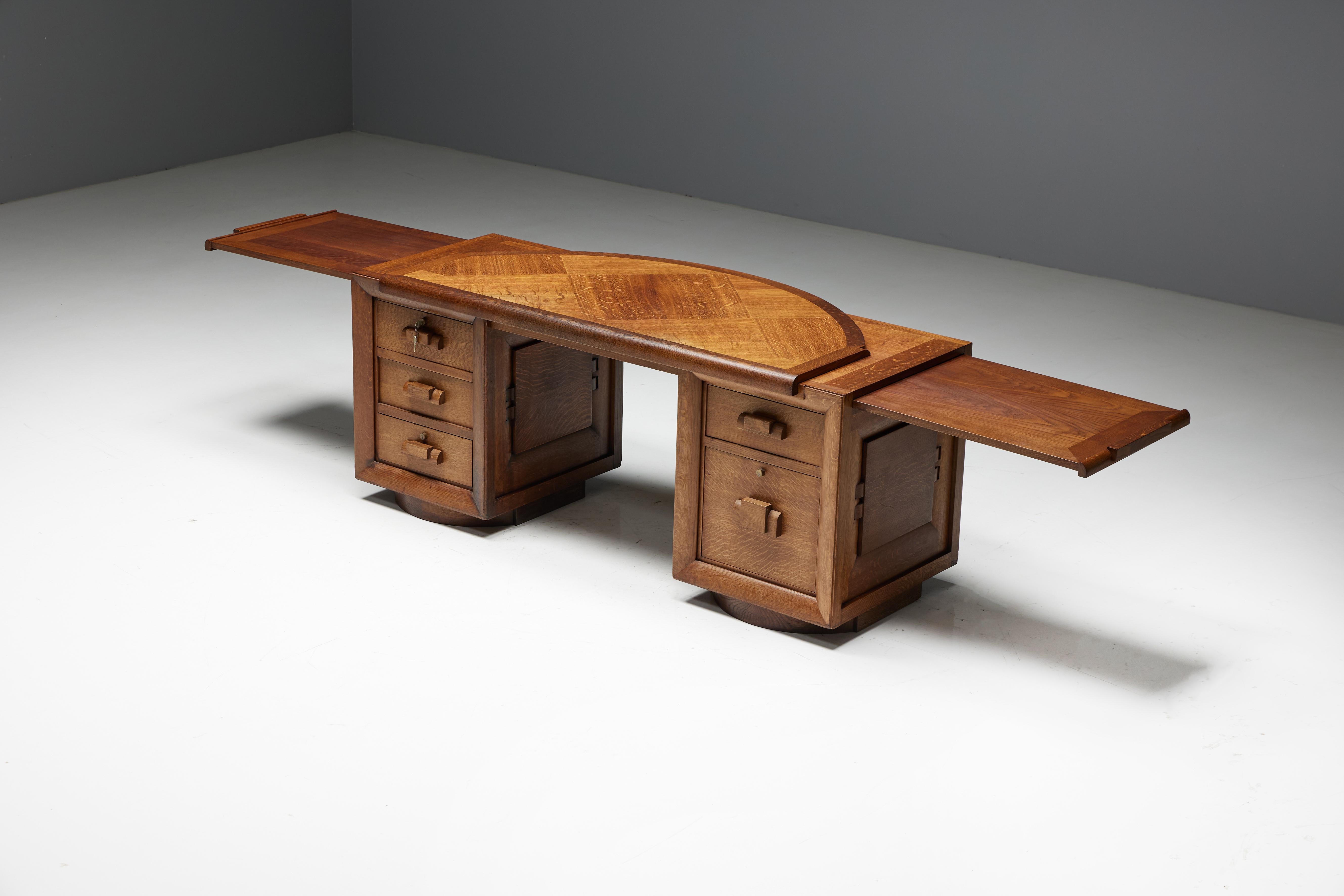 French Art Deco Desk by Charles Dudouyt, France, 1940s For Sale