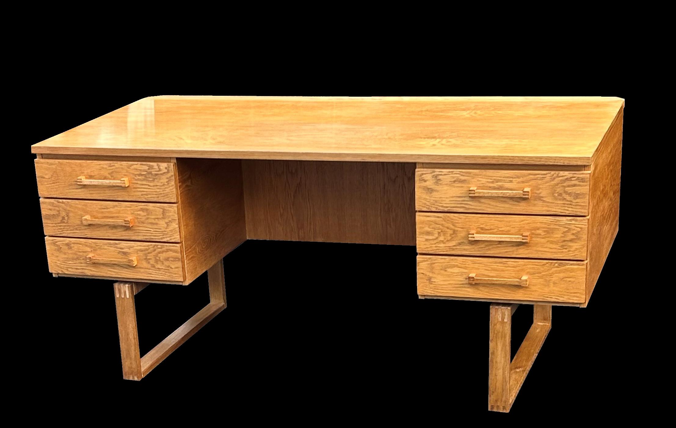Danish Oak Desk by Henning Jensen & Torben Valeur